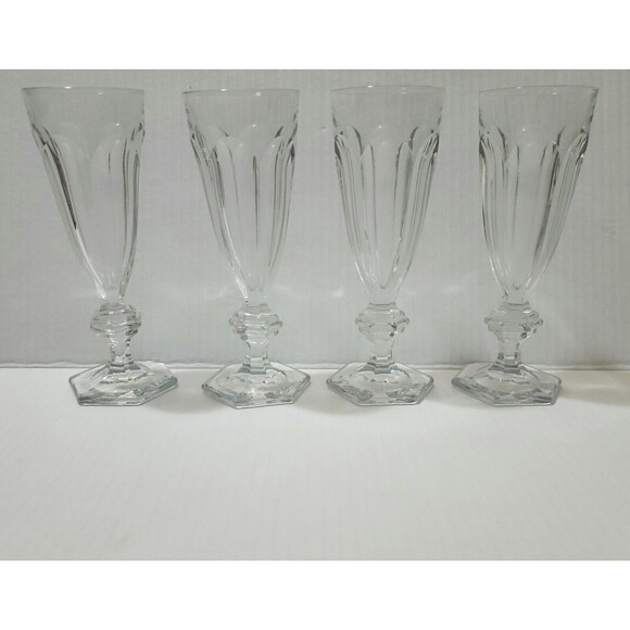 Vintage Heisey Crystal Ice Cream Clear Cone Holder Set of 4 - Picture 1 of 4